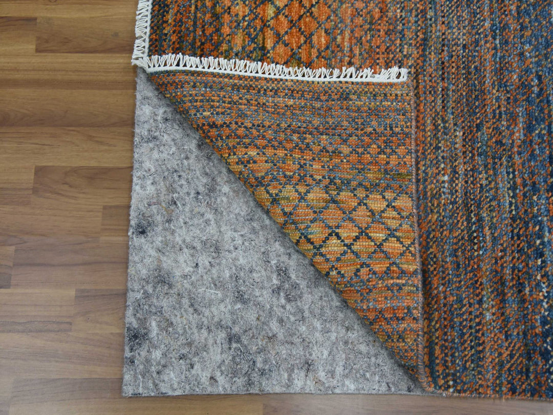 10'0" x 14'5" New Hand Knotted Orange Wool Rectangle Oriental Rug - MOA10279171