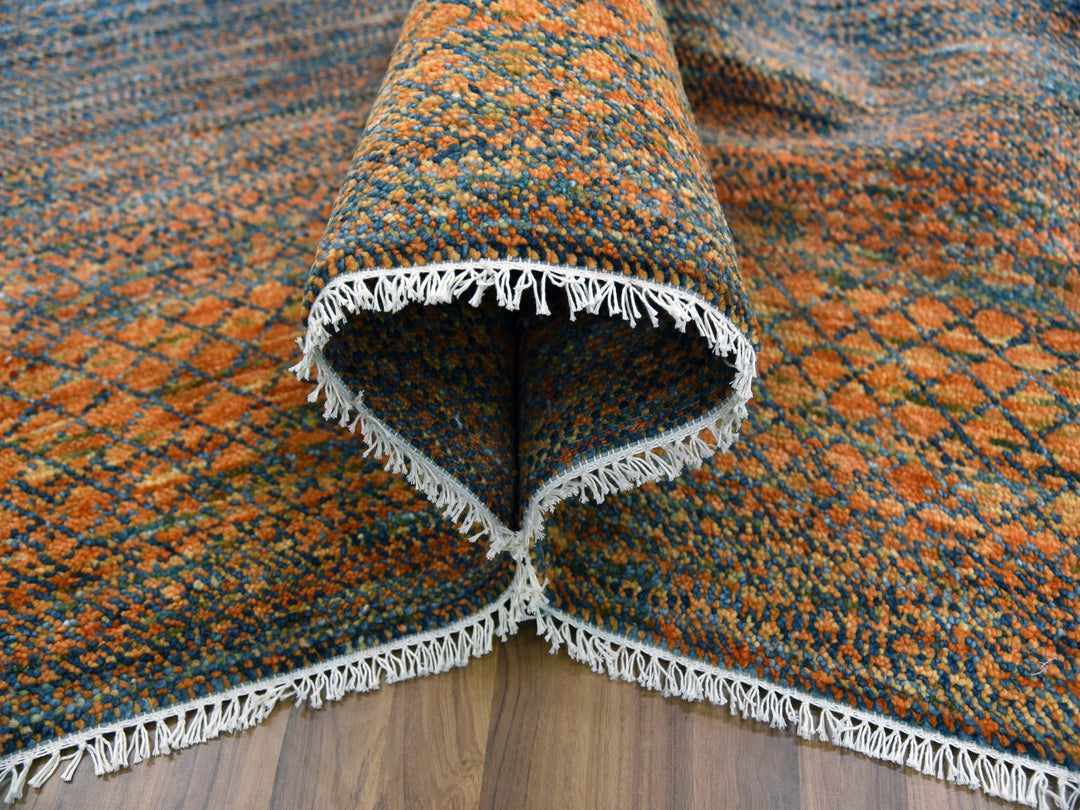 10'0" x 14'5" New Hand Knotted Orange Wool Rectangle Oriental Rug - MOA10279171