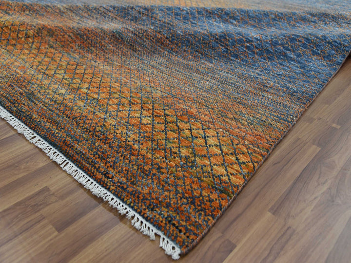 10'0" x 14'5" New Hand Knotted Orange Wool Rectangle Oriental Rug - MOA10279171
