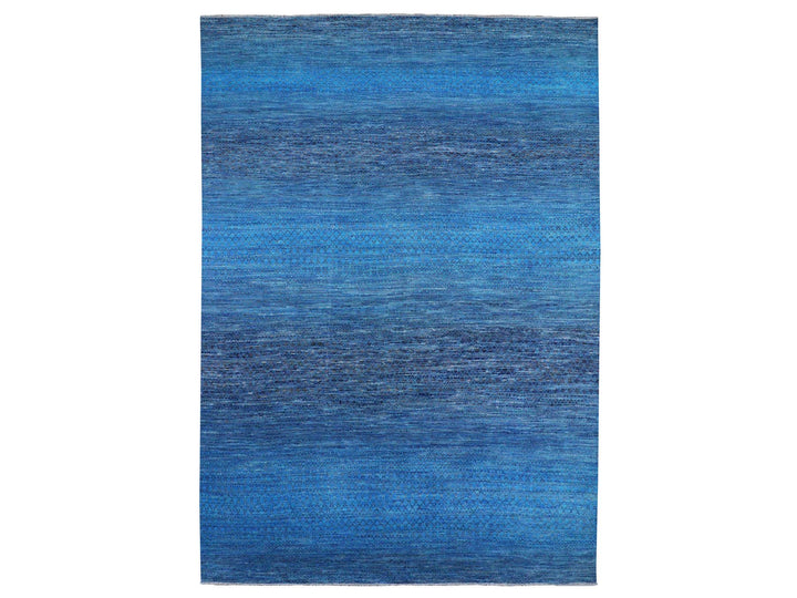 10'0" x 14'3" New Hand Knotted Blue Wool Rectangle Oriental Rug - MOA10279172