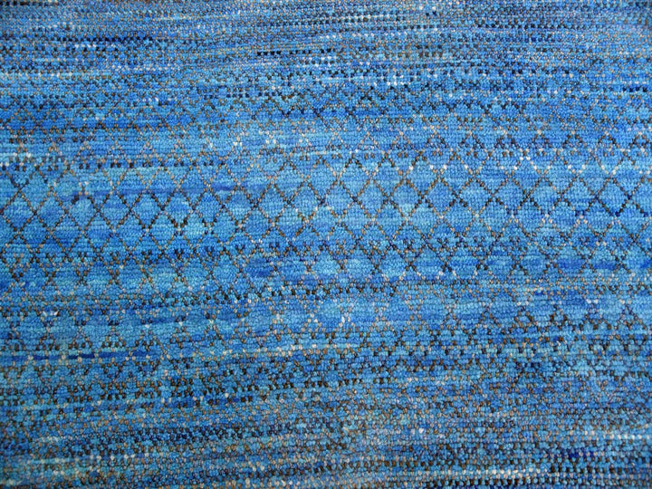 10'0" x 14'3" New Hand Knotted Blue Wool Rectangle Oriental Rug - MOA10279172
