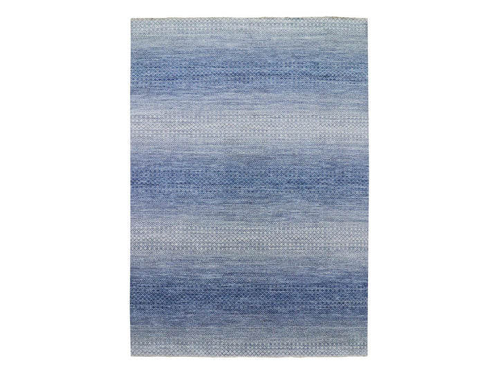 10'0" x 14'1" New Hand Knotted Blue Wool Rectangle Oriental Rug - MOA10279175