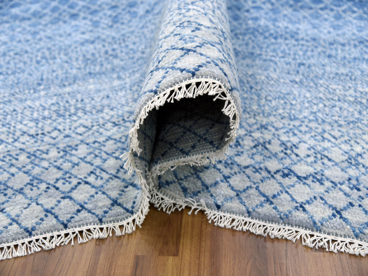 10'0" x 14'1" New Hand Knotted Blue Wool Rectangle Oriental Rug - MOA10279175