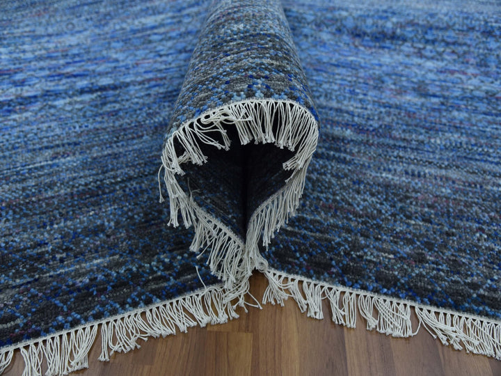 10'0" x 14'0" New Hand Knotted Blue Wool Rectangle Oriental Rug - MOA10279179