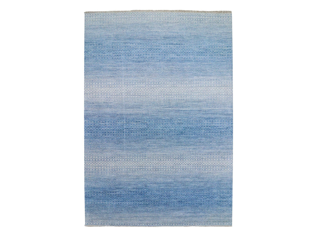 10'0" x 14'4" New Hand Knotted Blue Wool Rectangle Oriental Rug - MOA10279180