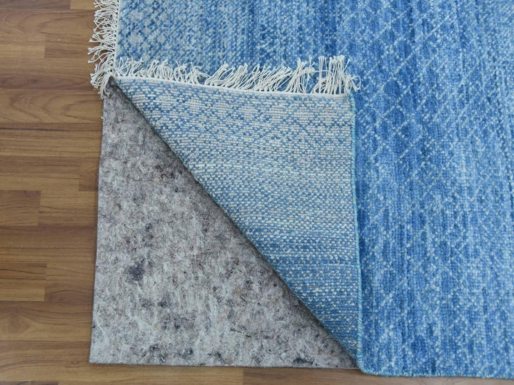 10'0" x 14'4" New Hand Knotted Blue Wool Rectangle Oriental Rug - MOA10279180