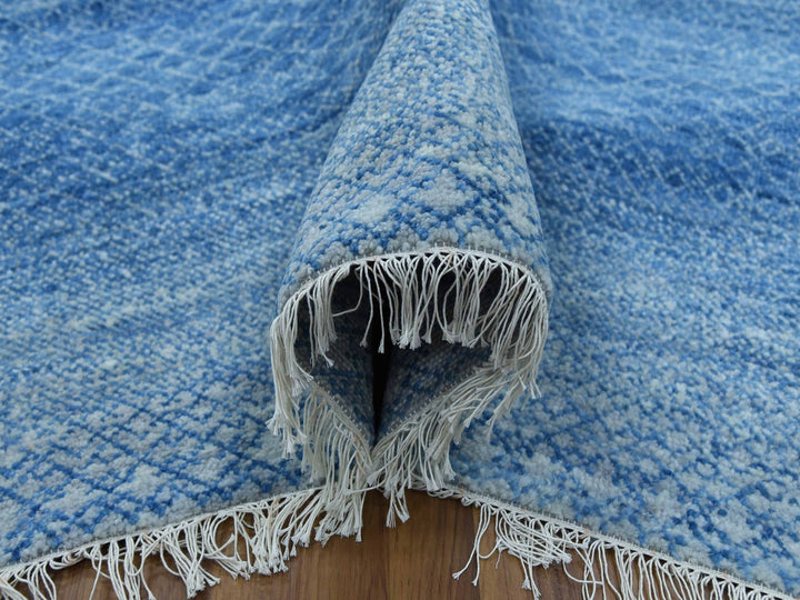10'0" x 14'4" New Hand Knotted Blue Wool Rectangle Oriental Rug - MOA10279180