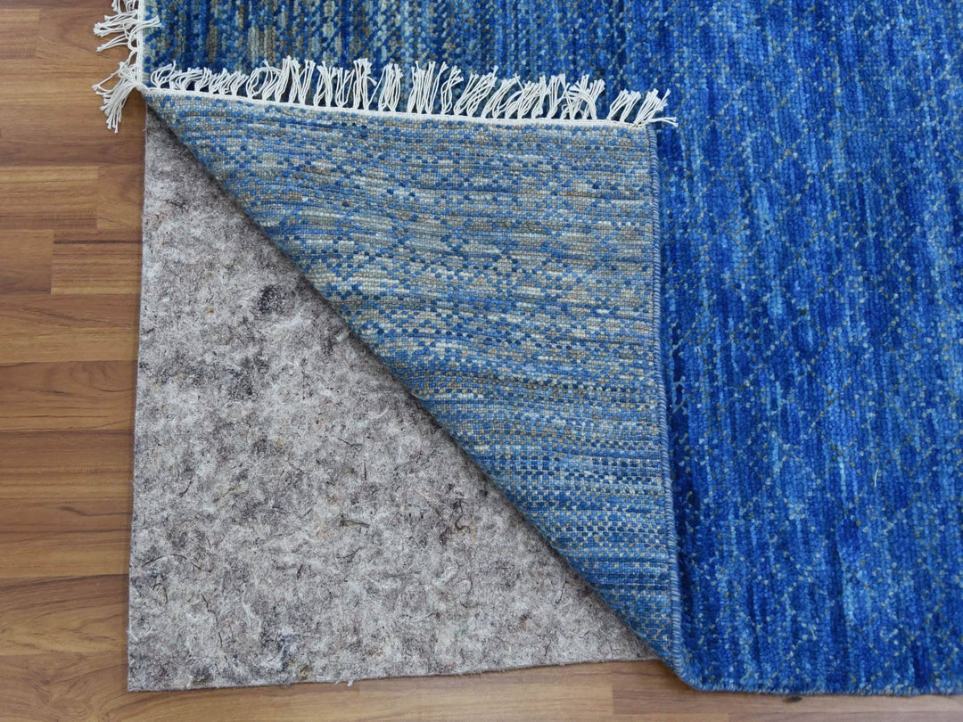 10'3" x 14'4" New Hand Knotted Blue Wool Rectangle Oriental Rug - MOA10279181