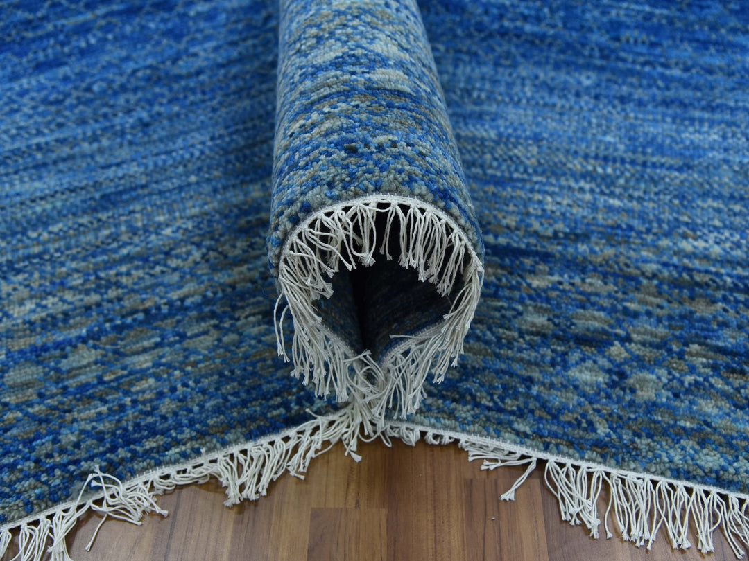 10'3" x 14'4" New Hand Knotted Blue Wool Rectangle Oriental Rug - MOA10279181