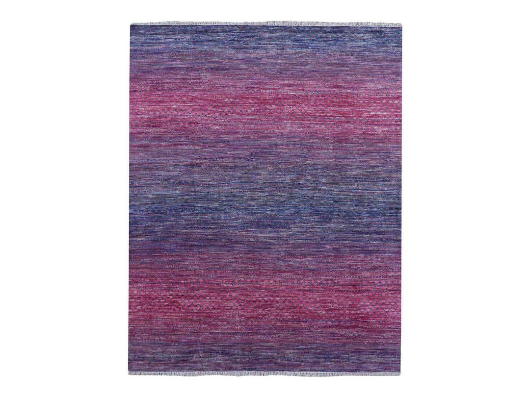 8'1" x 10'2" New Hand Knotted Pink Wool Rectangle Oriental Rug - MOA10279198