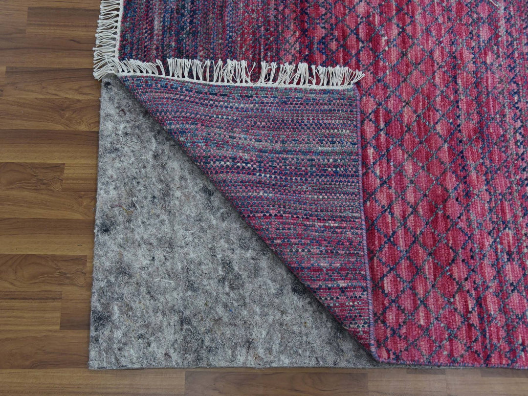 8'1" x 10'2" New Hand Knotted Pink Wool Rectangle Oriental Rug - MOA10279198