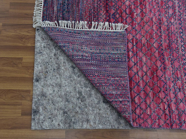 8'1" x 10'2" New Hand Knotted Pink Wool Rectangle Oriental Rug - MOA10279198