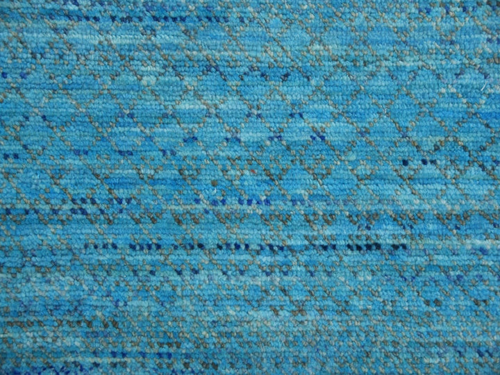 8'0" x 9'10" New Hand Knotted Blue Wool Rectangle Oriental Rug - MOA10279202