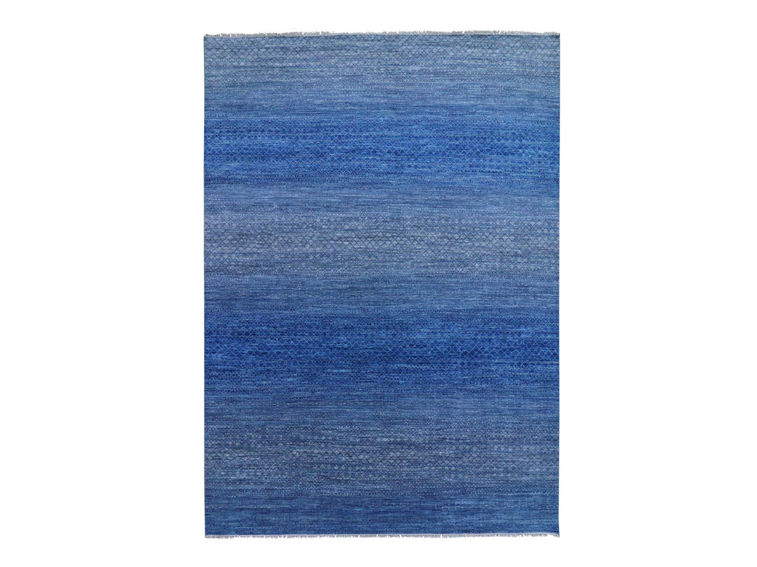 9'3" x 12'6" New Hand Knotted Blue Wool Rectangle Oriental Rug - MOA10279215