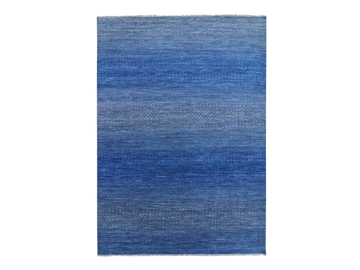 9'3" x 12'6" New Hand Knotted Blue Wool Rectangle Oriental Rug - MOA10279215