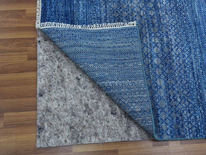9'3" x 12'6" New Hand Knotted Blue Wool Rectangle Oriental Rug - MOA10279215