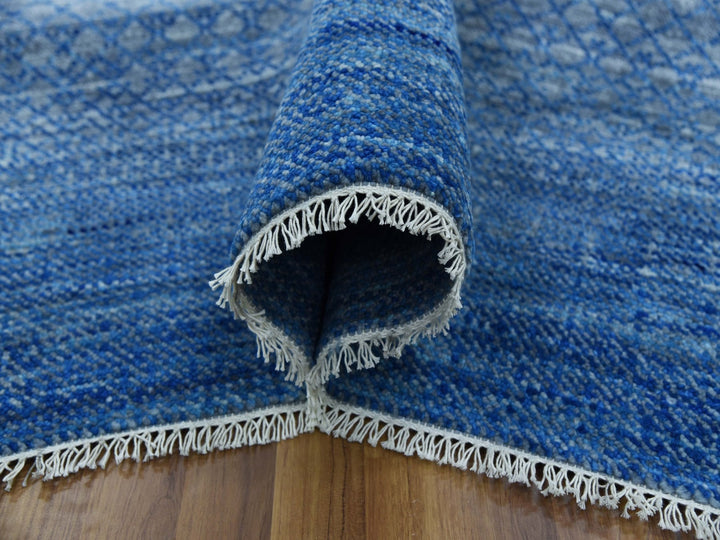 9'3" x 12'6" New Hand Knotted Blue Wool Rectangle Oriental Rug - MOA10279215