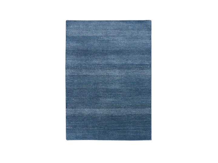 4'1" x 6'1" New Hand Knotted Blue Wool & Silk Rectangle Oriental Rug - MOA10279242