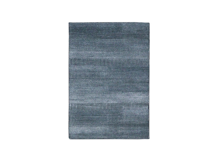 3'3" x 5'0" New Hand Knotted Grey Wool & Silk Rectangle Oriental Rug - MOA10279253
