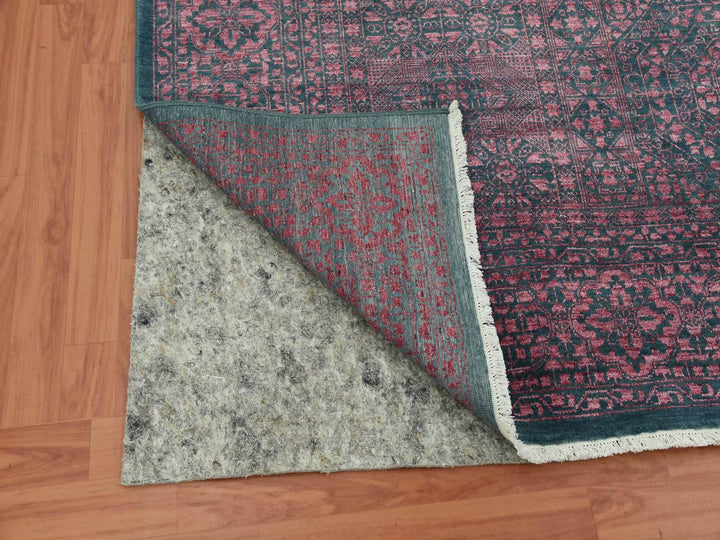 8'0" x 9'9" New Hand Knotted Green Wool & Silk Rectangle Oriental Rug - MOA10279273