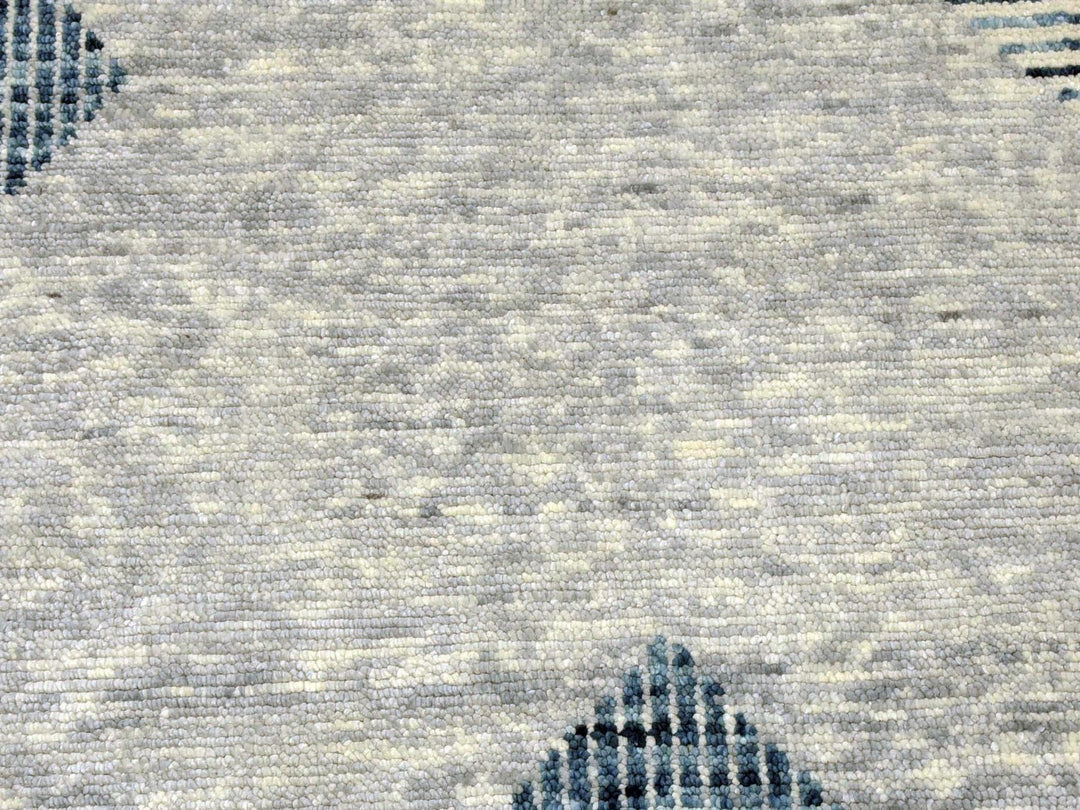 9'2" x 12'3" New Hand Knotted Blue Wool Rectangle Oriental Rug - MOA10279294