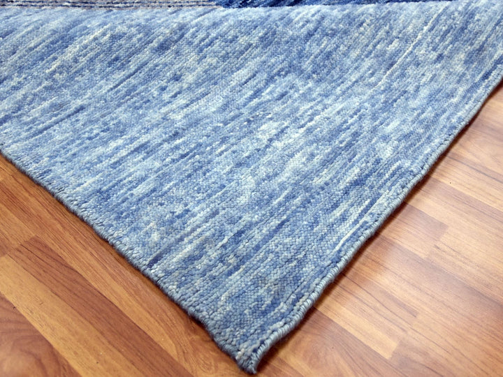 9'2" x 11'10" New Hand Knotted Blue Wool Rectangle Oriental Rug - MOA10279295