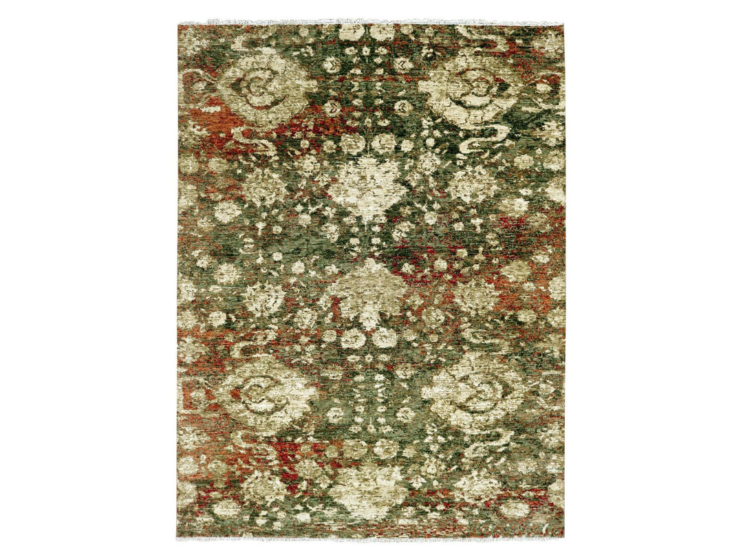 9'1" x 11'10" New Hand Knotted Brown Wool Rectangle Oriental Rug - MOA10279303