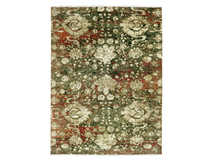 9'1" x 11'10" New Hand Knotted Brown Wool Rectangle Oriental Rug - MOA10279303