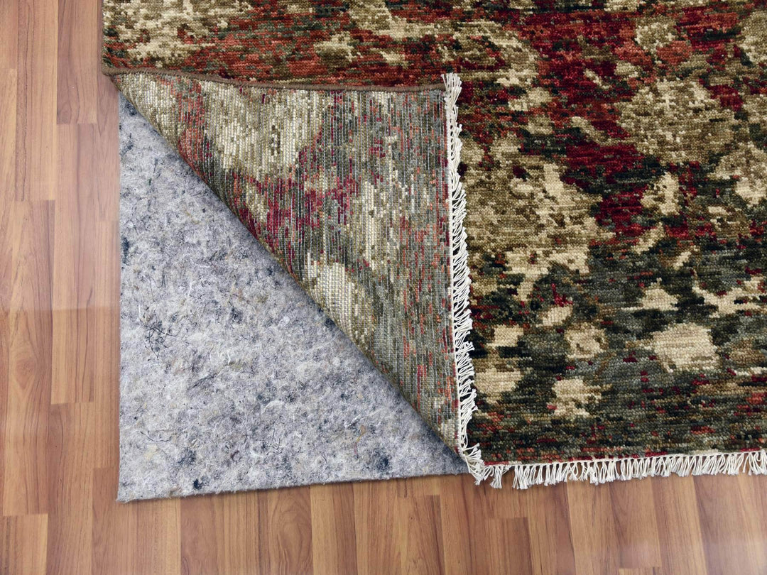 9'1" x 11'10" New Hand Knotted Brown Wool Rectangle Oriental Rug - MOA10279303