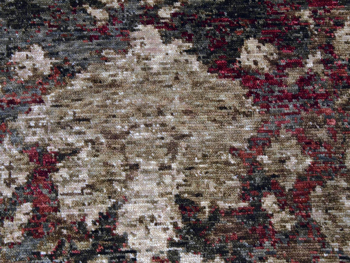 9'1" x 11'10" New Hand Knotted Brown Wool Rectangle Oriental Rug - MOA10279303