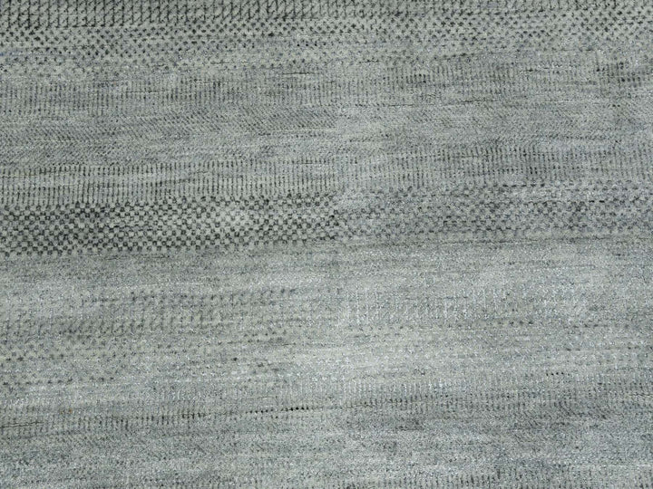 8'0" x 10'2" New Hand Knotted Grey Wool & Silk Rectangle Oriental Rug - MOA10279317