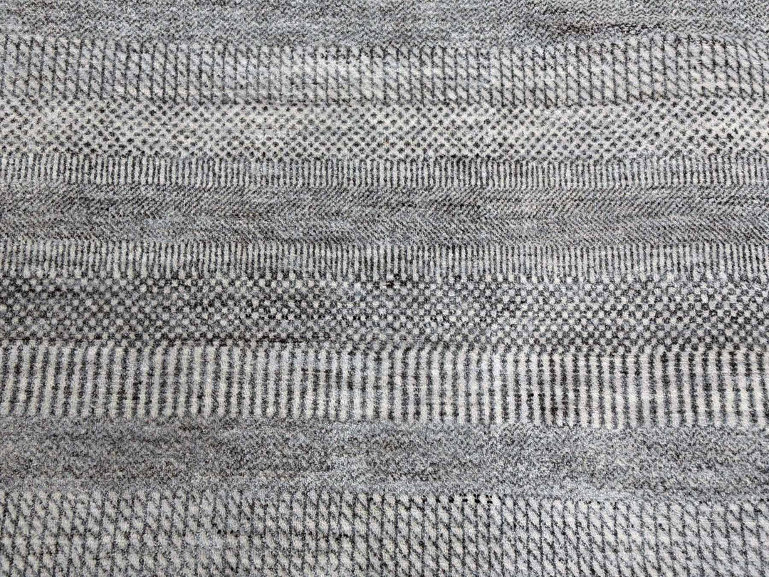 8'0" x 10'3" New Hand Knotted Grey Wool & Silk Rectangle Oriental Rug - MOA10279321
