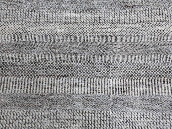 8'0" x 10'3" New Hand Knotted Grey Wool & Silk Rectangle Oriental Rug - MOA10279321