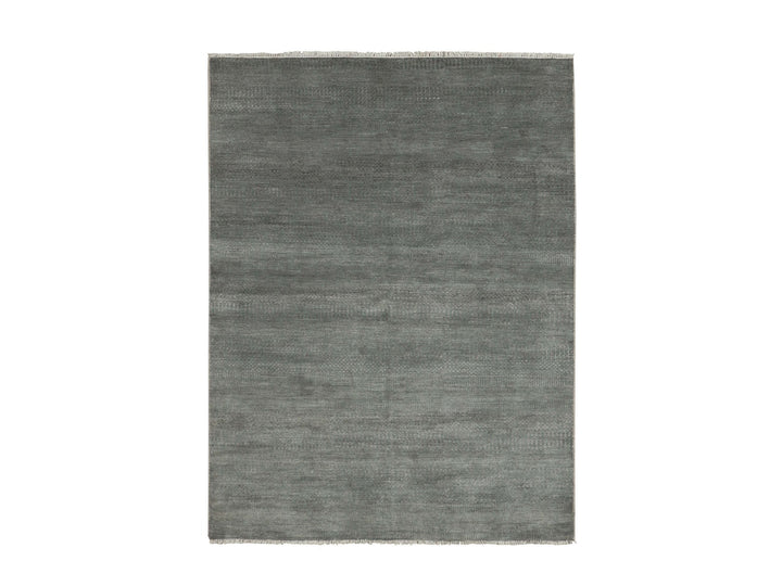 5'1" x 7'1" New Hand Knotted Grey Wool & Silk Rectangle Oriental Rug - MOA10279334
