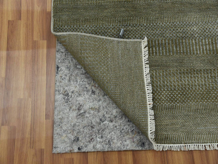 3'0" x 5'2" New Hand Knotted Brown Wool & Silk Rectangle Oriental Rug - MOA10279344