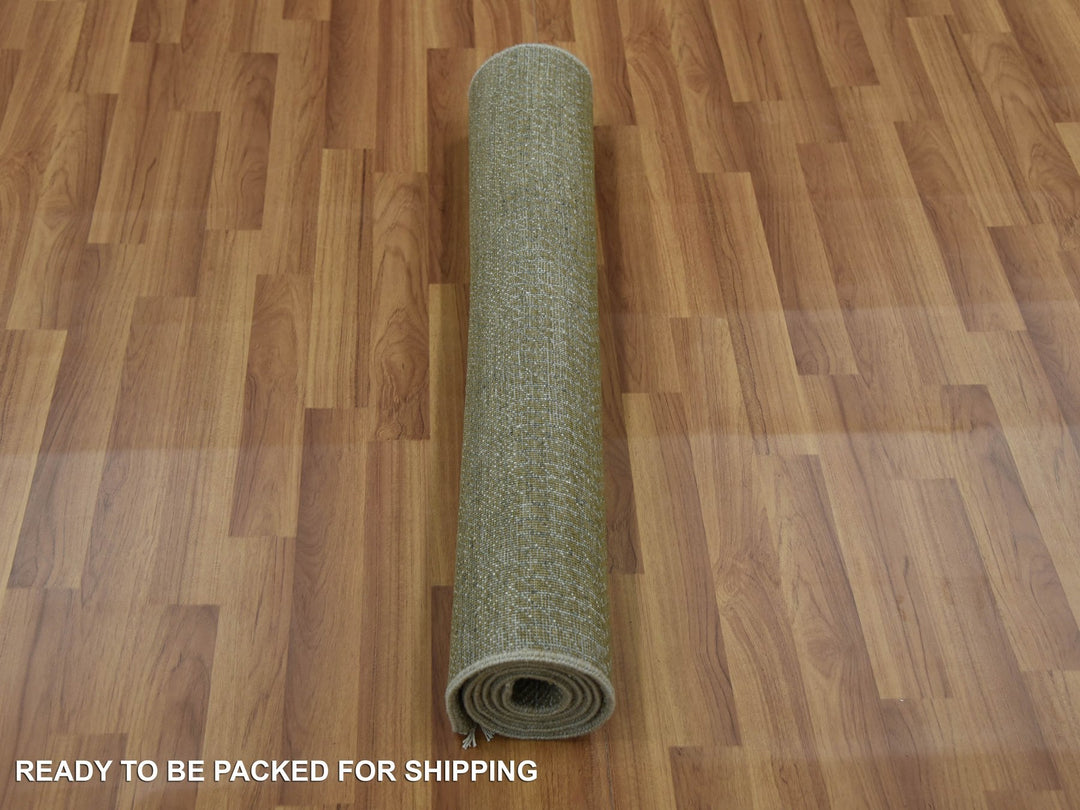 3'0" x 5'2" New Hand Knotted Brown Wool & Silk Rectangle Oriental Rug - MOA10279344