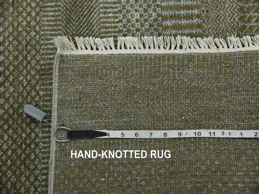 3'0" x 5'2" New Hand Knotted Brown Wool & Silk Rectangle Oriental Rug - MOA10279344