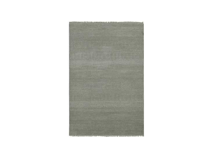 3'0" x 5'3" New Hand Knotted Grey Wool & Silk Rectangle Oriental Rug - MOA10279353