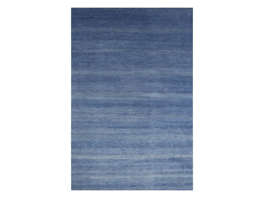12'0" x 18'0" New Hand Knotted Blue Wool & Silk Rectangle Oriental Rug - MOA10279358