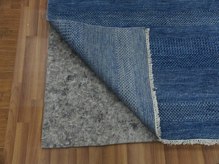 12'0" x 18'0" New Hand Knotted Blue Wool & Silk Rectangle Oriental Rug - MOA10279358