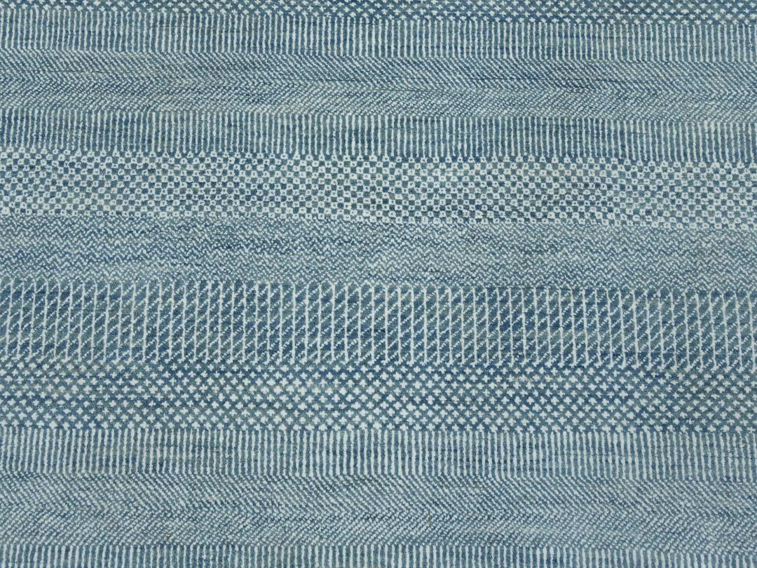 6'0" x 9'3" New Hand Knotted Blue Wool & Silk Rectangle Oriental Rug - MOA10279364