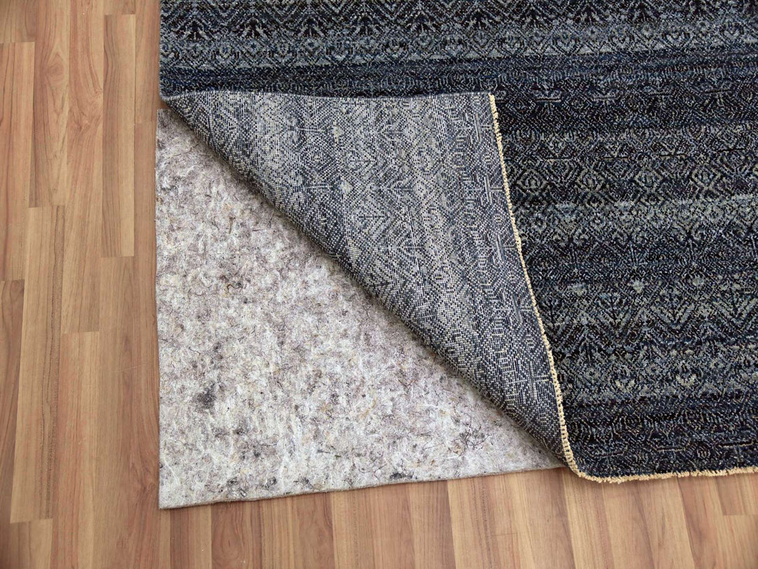 8'0" x 10'2" New Hand Knotted Blue Wool Rectangle Oriental Rug - MOA10279372