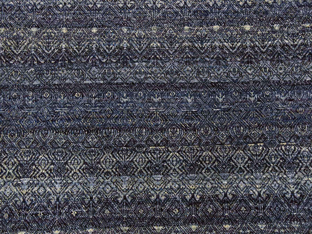 8'0" x 10'2" New Hand Knotted Blue Wool Rectangle Oriental Rug - MOA10279372