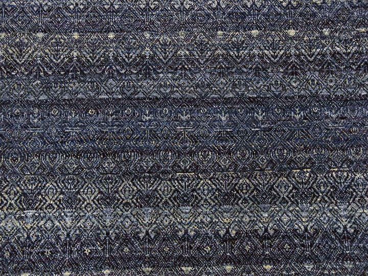 8'0" x 10'2" New Hand Knotted Blue Wool Rectangle Oriental Rug - MOA10279372
