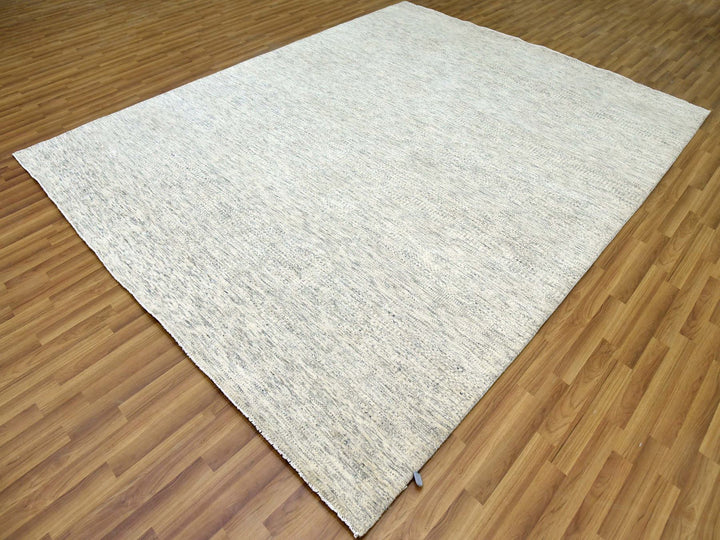 8'0" x 10'1" New Hand Knotted Beige Wool Rectangle Oriental Rug - MOA10279377