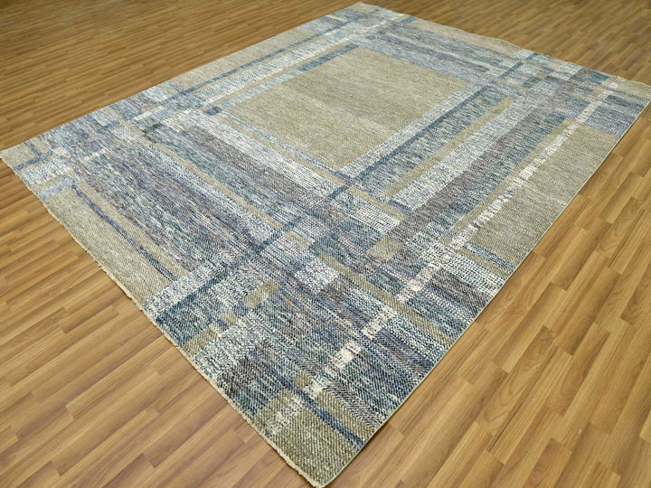 8'2" x 10'2" New Hand Knotted Brown Wool Rectangle Oriental Rug - MOA10279378