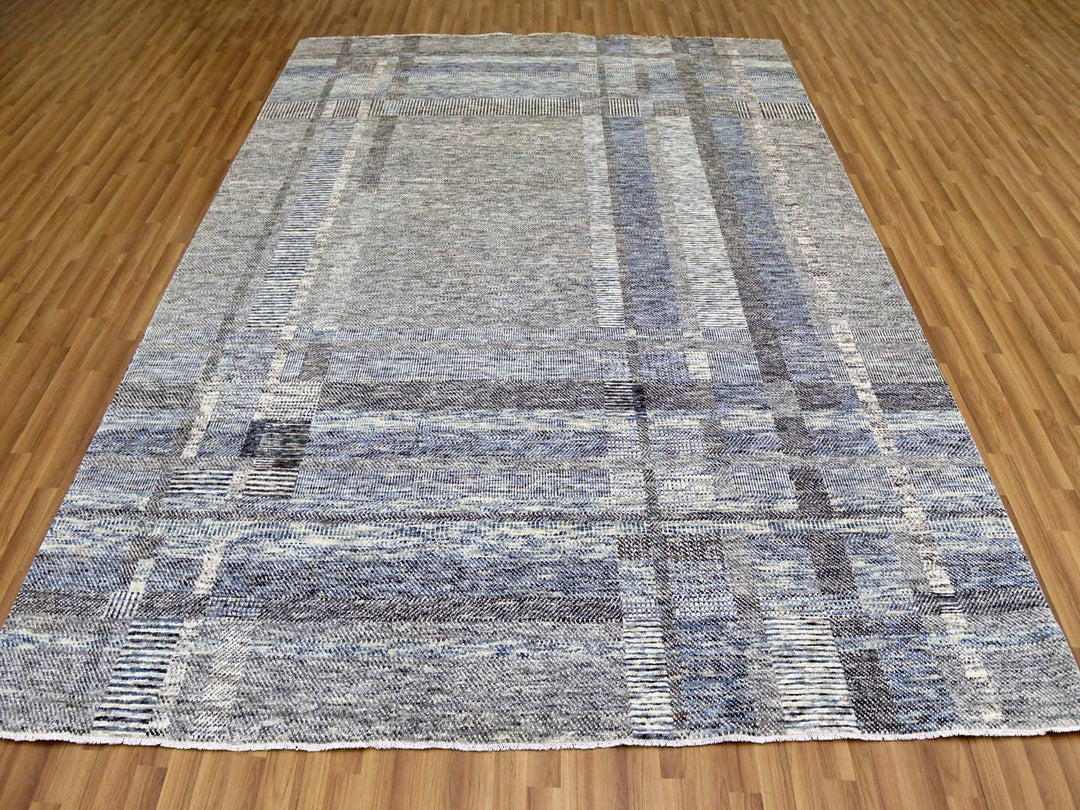 8'0" x 10'2" New Hand Knotted Beige Wool Rectangle Oriental Rug - MOA10279379