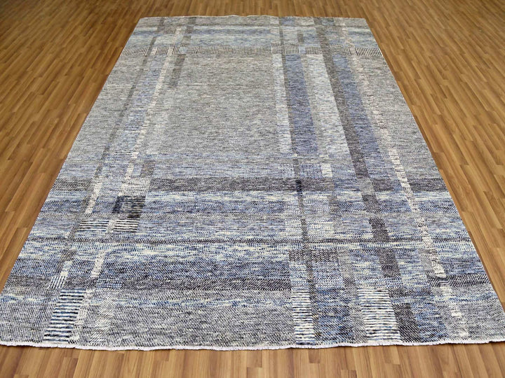 8'0" x 10'2" New Hand Knotted Beige Wool Rectangle Oriental Rug - MOA10279379