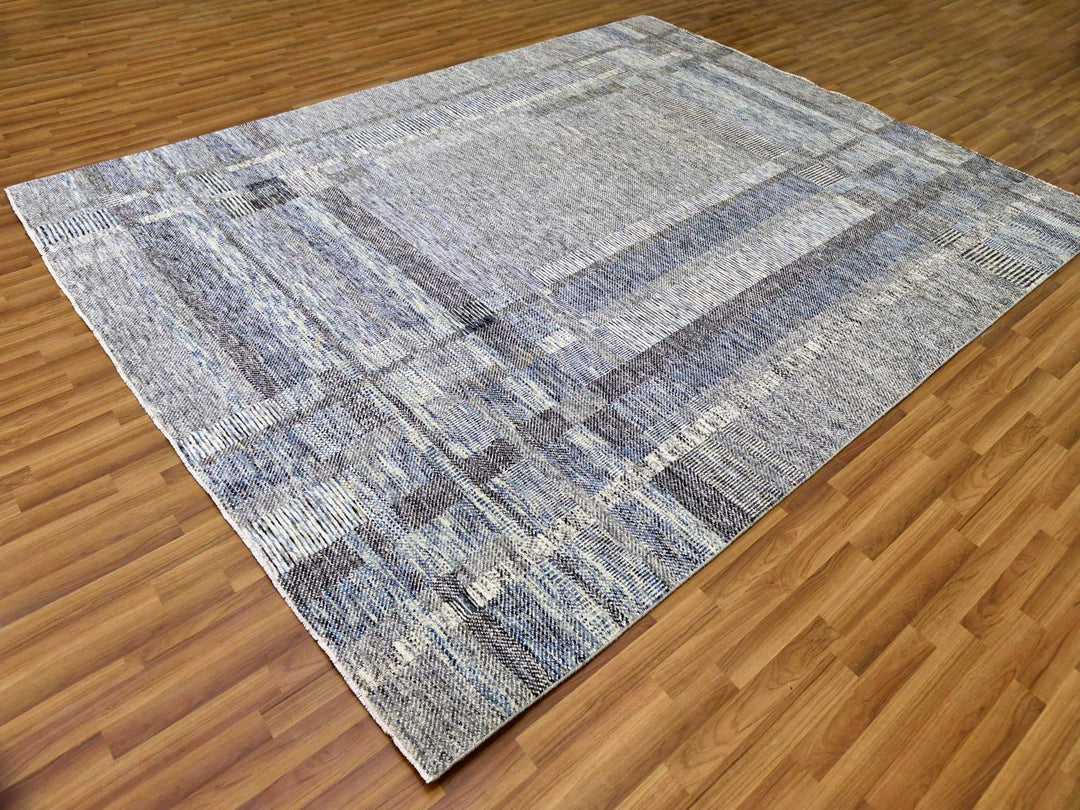 8'0" x 10'2" New Hand Knotted Beige Wool Rectangle Oriental Rug - MOA10279379