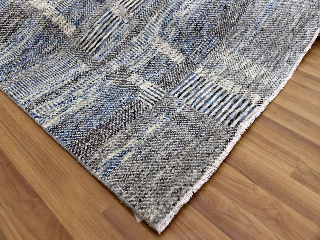 8'0" x 10'2" New Hand Knotted Beige Wool Rectangle Oriental Rug - MOA10279379